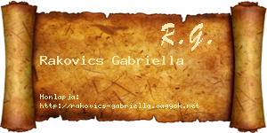 Rakovics Gabriella névjegykártya